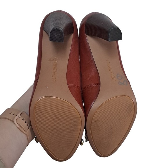 New Nine West Captiva Rust Leather High with gold accents size 8 - Picture 4 of 5